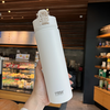 600ML/750MLThermos Bottle With with Straw Lid Stainless Steel Outdoor Sports Keeps Cold Heat Large Capacity Water Bott