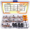 60PCS WH148 Potentiometer Switch Kit B5K/10K/20K/50K/100K Ohm 15mm Shaft with Black/Silver/Golden Knobs for Audio Contro