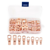 60pcs Wire Lug Copper Ring SC6-25 Copper Connectors Bare Cable Electric Crimp Terminal Connector Kit