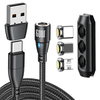60W USB-C/USB-A to iP/Type-C/Micro Magnetic Cable 9 Pin PD QC3.0 Fast Charging Data Transmission Copper Core Line 1M/2M