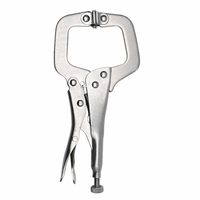 6.5 Inch Heavy Duty C Clamp Locking Pliers Carbon Steel with Swivel Pads for Woodworking Welding Adjustable Table Grip