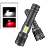 6502BXHP70 Super Bright Zoomable Power Bank LED Flashlight with COB Side Light Hunting Red Blue Light USB Rechargeable