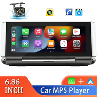 6.86 Inch Foldable Car MP5 Player Wireless CarPlay Android Car Phone Screen Portable BT/AUX/FM Transfer Touch Car Record