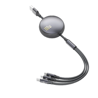 6A 100W USB-A to Type-C/iP/Micro USB Cable QC2.0 3.0 4.0 Fast Charging Data Transmission Copper Core Line 1.2M Long for