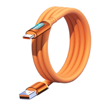 6A 120W USB-A to Type-C LED Display Cable Fast Charging Data Transmission Thick Copper Core Line 1M/2M Long for iPhone 1