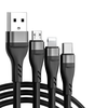 6A 3 in 1 USB-A to Micro+iP+Type-C Fast Charging Cable Data Transmission Nylon Braided Core Line 1.2M Long For iPhone14