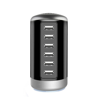 6A 6-Port USB Charger 6USB-A Fast Charging Desktop Veritical Charging Station EU Plug US Plug for iPhone 15/14/13pro Max