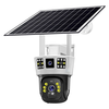 6MP 3 Lens 3 Screens Solar-Powered WIFI IP Camera PIR Human Body Sensor 360-Degree View Full-Color Night Vision IP66 Wat
