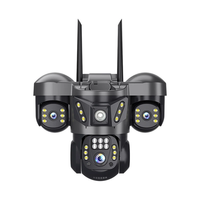 6MP Triple Lens Surveillance Camera Outdoor 4G WiFi Camera Auto Tracking Camera Two-Way Voice Camera