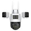6MP WIFI IP Camera Triple Lens and View 360-Degree Panorama Night Vision Two-Way Audio Motion Detection Remote Monitorin