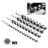6PCS 6-16mm High Carbon Steel Woodworking Roller Drill Set 230mm Hexagonal Handle Fried Dough Twists Wood Tapper Door Lo