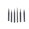 6PCS ESD10-15MM Stainless Steel Tweezers Industrial Curved Straight Repair Tools Tweezers