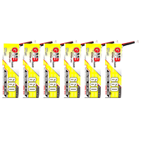 6PCS GAONENG GNB LiHV 1S 3.8V 660mAh 90C LiPo Battery PH2.0 Plug for Happymodel Crux3 EMAX Tinyhawk III Mobula7 75mm Ind