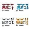 6PCS Upgraded Metal Parts Set Steering Cup Rear Wheel Seat Suspension Arm Upper Linkage Rod Shock Absorber Bracket for W