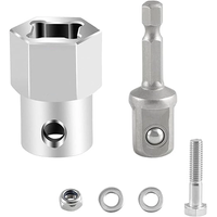 6PCS Wireless Drill Adapter Stainless Steel Crank Handle High-Quality 1/2 Inch Shaft Hole 1/4 Inch Through Hole Fits Rat