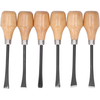 6pcs Wood Carving Chisel Set Ergonomic Beech Wood Handle Heat Treated Steel Blades Professional Woodworking Tools for DI