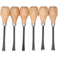 6pcs Wood Carving Chisel Set Ergonomic Beech Wood Handle Heat Treated Steel Blades Professional Woodworking Tools for DI