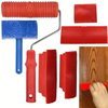 6PCS Wood Graining Tool Set DIY Faux Wood Grain Roller Painting Tool with Handles Plastic Rubber Create Realistic Wood E