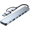 7 in 1 Type-C Docking Station with USB Adapter USB2.0*4 USB3.0 USB-C Data PD5W USB-C Multiport Hub Splitter Adaptor for