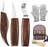 7 in 1 Wood Carving Tools Kit with Carving Hook Knife Wood Whittling Knife Chip Carving Knife Gloves Carving Knife Sharp