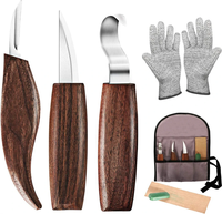 7 in 1 Wood Carving Tools Kit with Carving Hook Knife Wood Whittling Knife Chip Carving Knife Gloves Carving Knife Sharp