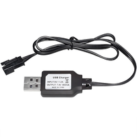 7.4V 800mAh USB Charge Cable SM-3P Positive Plug for LiPo Li-ion RC Toys Battery