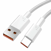 7A USB to Type-C Cable Support 6A/7A Fast Charging Data Transmission Protocol PVC Core Line 0.25M/1M/2M Long for Huawei