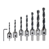 7PCS 3mm-10mm HSS Countersink Drill Bit Set Reamer Woodworking Chamfer Drill Counterbore Pliot Hole Cutter Screw Hole Dr