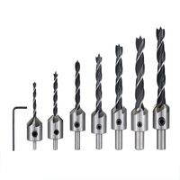 7PCS 3mm-10mm HSS Countersink Drill Bit Set Reamer Woodworking Chamfer Drill Counterbore Pliot Hole Cutter Screw Hole Dr