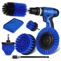 7PCS Set of Drill Brush Cleaning Set Multiple Sizes Nylon Bristles Attachments Extension Rod Compatible with All Most El