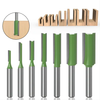 7PCS Straight Cut Router Bit Set Durable Tungsten Carbide 1/4" Shank Double Flute Milling Cutting Tools for Woodworking