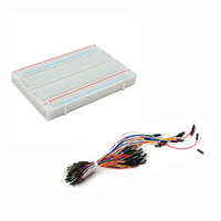 8.5 x 5.5cm 400 Tie Points 400 Holes Solderless Breadboard Bread Board with 65pcs Male To Male Breadboard Wires Jumper C