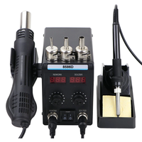 8586D Soldering Station 750W 2-in-1 Hot Air Gun and Soldering Iron Dual LED Display Adjustable Temperature 100-480°C Cer