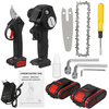 88VF 2IN1 Cordless Electric Chain Saw Pruning Shears Secateur Branch Cutter Scissor Woodworking Tool W/ 2pcs Battery