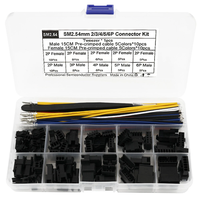 89pcs SM2.54MM Connector Kit Pre-crimped Cables 22AWG 150MM Length 2P 3P 4P 5P 6P Male Female Housing Wiring Assembly
