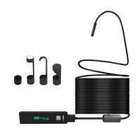 8mm Endoscope 1/5/10M Cable For Car Camera Dual Lens IP68 Waterproof Inspection Endoscope 8 LED Lights Soft/Rigid Wire F