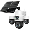 8MP 5X Zoom AOV Solar Security Camera Multi-view Wireless Outdoor Cam 4G HD 360° View Color Night Vision AI Human Detect