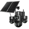 8MP 5X Zoom AOV Solar Security Camera Multi-view Wireless Outdoor Cam 4G HD 360° View Color Night Vision AI Human Detect