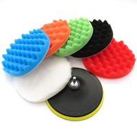 8pcs Car Polishing Pad Set 3/5/7inch Buffing Kit Sponge Wool Pads with Drill Adapter Multi-Color for Waxing Sealing Clea