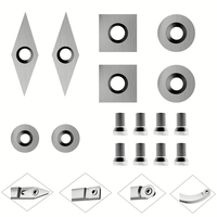 8Pcs Tungsten Carbide Cutters Inserts Set for Wood Lathe Turning Tools WenCrew Universal Carbide Tip Tipped Cutter Tool