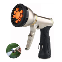 9-Pattern Adjustable Hose Sprinkle Nozzle Multifunctional Irrigation Sprayer Zinc Alloy Ergonomic Handle High Pressure f