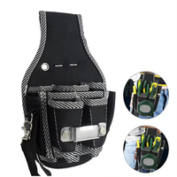 9 Pocket Electrician Tool Bag 600D Nylon Fabric Waist-Hanging Reinforced Edges Versatile Utility Pouch for Professionals