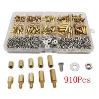 910Pcs M3 Copper Standoff Screws Nuts Washers Assortment Kit 6mm to 14mm Standoffs for PCB Mounting Hardware DIY Project