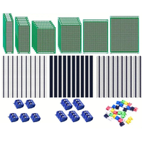 92Pcs Double-sided PCB Board Single Row Pin Single Row Female Terminal Kit Printed Circuit Boards Part Electronic Compon