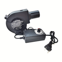 9733 Blower Fan 12V 1.80A High Air Volume Turbine Adjustable Speed Control Compact Design for BBQ Camping Firewood Stove
