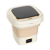 9L Folding Washing Machine with Dryer Bucket for Clothes Socks Underwear Cleaning Washer Portable Small Travel Washing M
