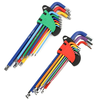 9pcs/Set S2 Alloy Steel L-Shaped Wrench Set 90° Bend CR-V BALL HEAD & M WORD Type Anti-corrosion Color Coded