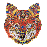 A4 Wooden Fox Jigsaw Puzzle DIY Unique Shape Pieces Animal Gift Mysterious Early Education Toys for Childrens Adults Kid