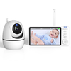 ABM501 5 Inch WIFI IP Camera Baby Monitor Video Babyphone Camera PTZ Zoom Night Vision Temperature Sensor Lullaby 24H Ba