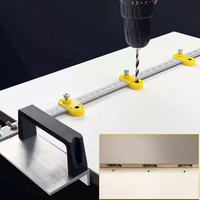 Adjustable Square Ruler Aluminum Alloy 2 in 1 Woodworking Tool 68cm Metric Scale Marking Gauge Drilling Positioning Cabi